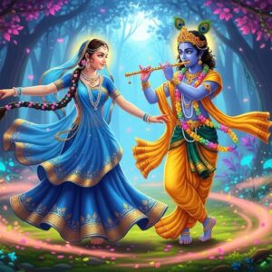 Radha Krishna Dance Wall Art for Home & Office Decor | Art No. 644