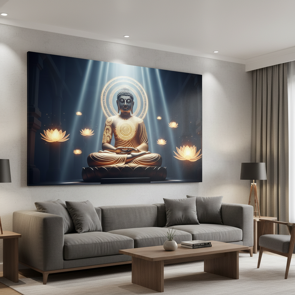 Enlighten Buddha in Meditation Wall Art for Home & Room Decor | Art No. 475 - Image 5