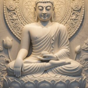 Serene Stone Buddha in Abhaya Mudra Wall Art for Home Decor | Art No. 404