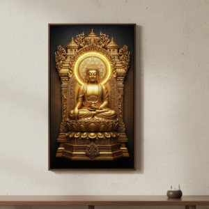 Golden Aura Lord Buddha Wall Art for Home and Office Decor | Art No. 421