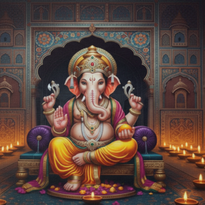 Shri Ganesha Blessing Wall Art for Home & Pooja Room Decor | Art No. 559