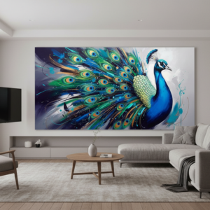 Peacock Abstract Wall Art for Home & Room Decor | Art No. 696