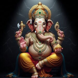 Shri Ganesha Radiant Wall Art for Home & Office Decor | Art No. 574