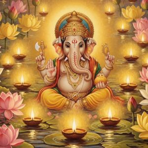 Shri Ganesha in Divine Radiance Wall Art for Home & Office Decor | Art No. 582