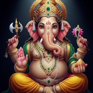Shri Ganesha in Divine Radiance Wall Art for Home & Office Decor | Art No. 592