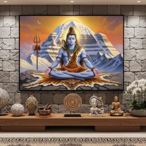 Lord Shiva in Eternal Meditation at Mount Kailash Art for Home Decor | Art No. 522