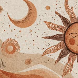 Abstract Sun Moon Boho Wall Art for Home & Room Decor | Art No. 513