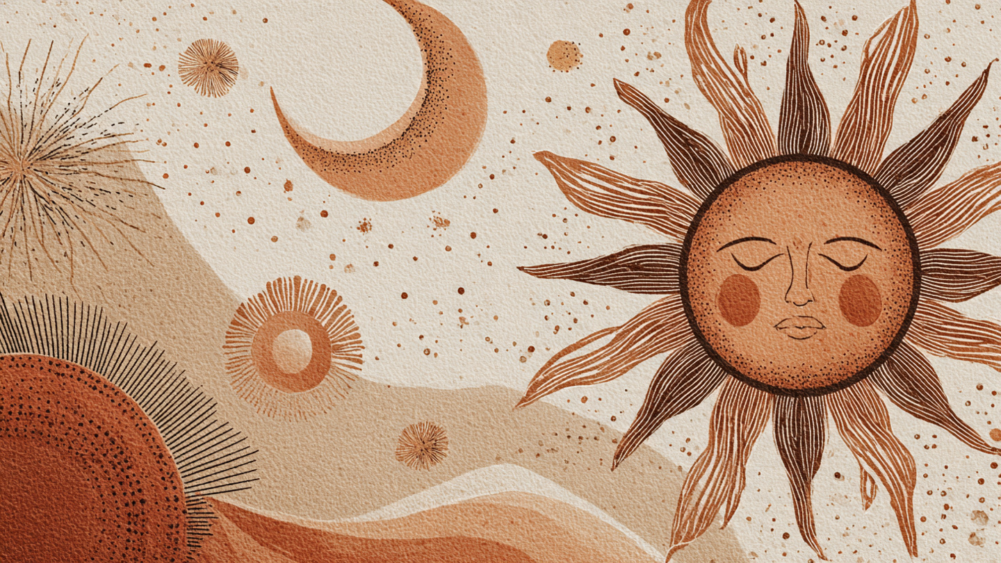 Abstract Sun Moon Boho Wall Art for Home & Room Decor | Art No. 513 - Image 2