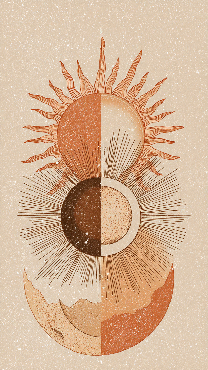 Abstract Sun Moon Boho Wall Art for Home & Room Decor | Art No. 514 - Image 2