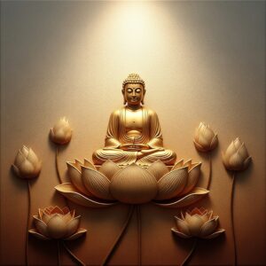 Golden Buddha Meditation Painting For Home and Office Decor | Art No. 468