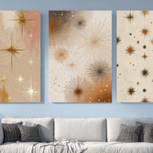 Celestial Stars 3 Panel Set Boho Wall Art for Home & Office Decor | Art No. 929