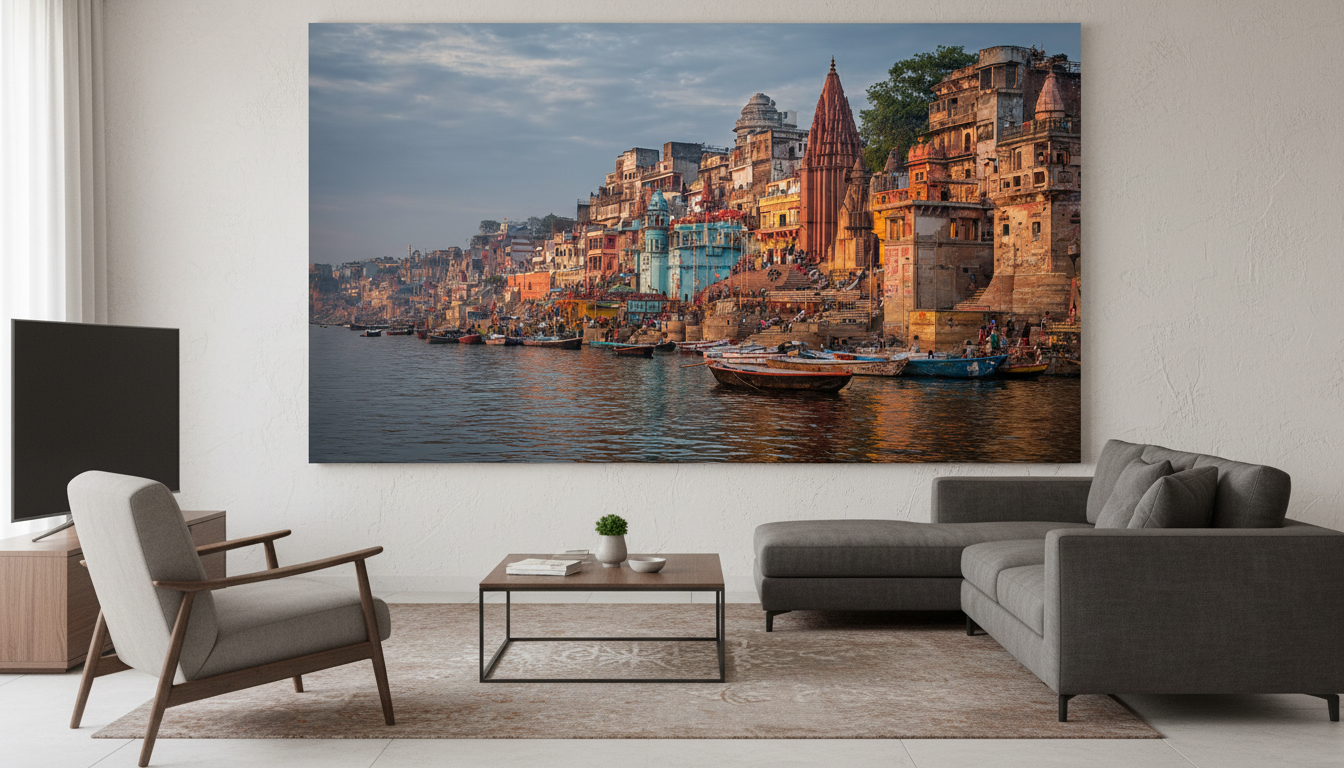 Famous Varanasi Ghat Vastu Wall Art for Home & Office Decor | Art No. 838