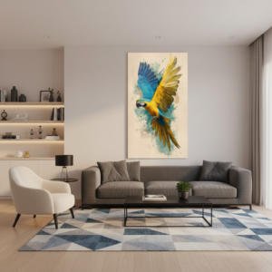 Colorful Tropical Parrot Abstract Wall Art for Home & Office Decor | Art No. 770