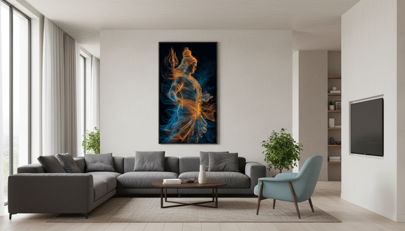 Lord Shiva Tandava Dance Abstract Wall Art for Home & Office Decor | Art No. 840 - Image 4