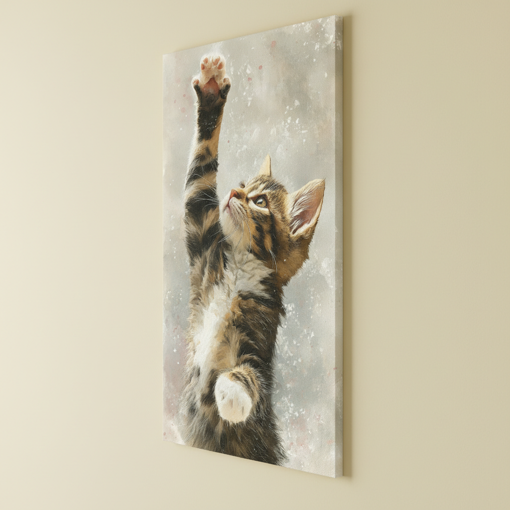 Curious Jumping Cat Abstract Wall Art for Home & Office Decor | Art No. 764 - Image 3