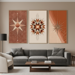3 Panel Set Abstract Art Boho Wall Art for Home & Office Decor | Art No. 936