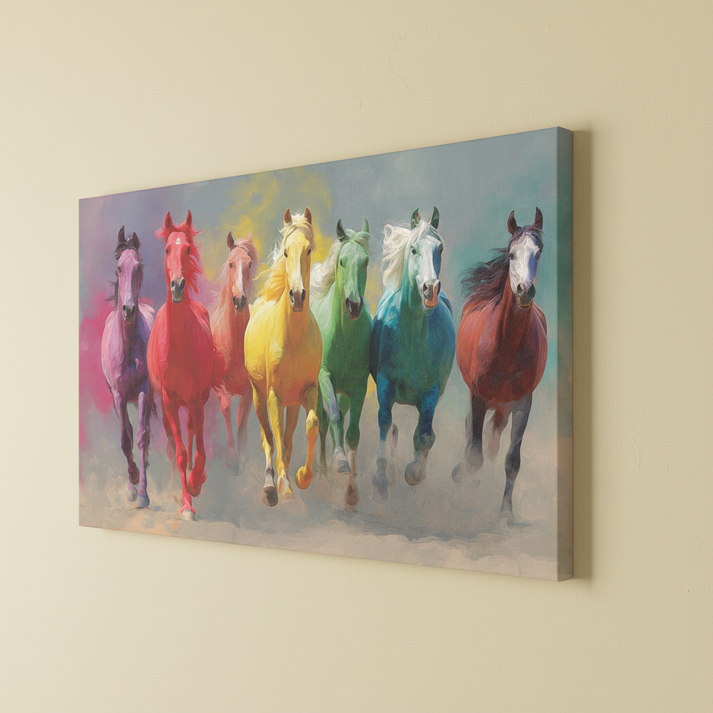 Seven Running Horses Vastu Wall Art for Home & Office Decor | Art No. 806 - Image 3