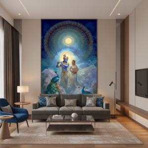 Radha Krishna With Flute Wall Art for Home & Office Decor | Art No. 862