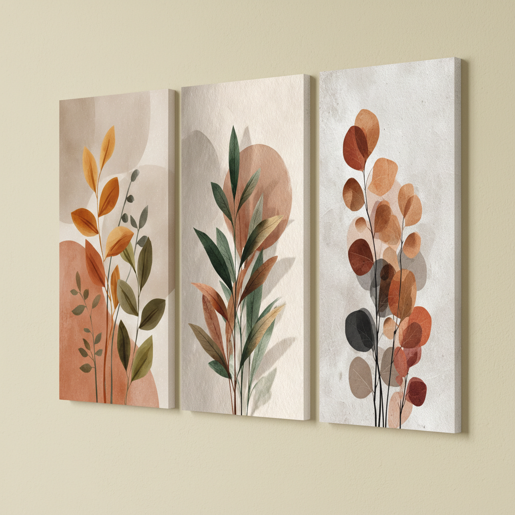 3 Panel Set Flower Boho Wall Art for Home & Office Decor | Art No. 933 - Image 3