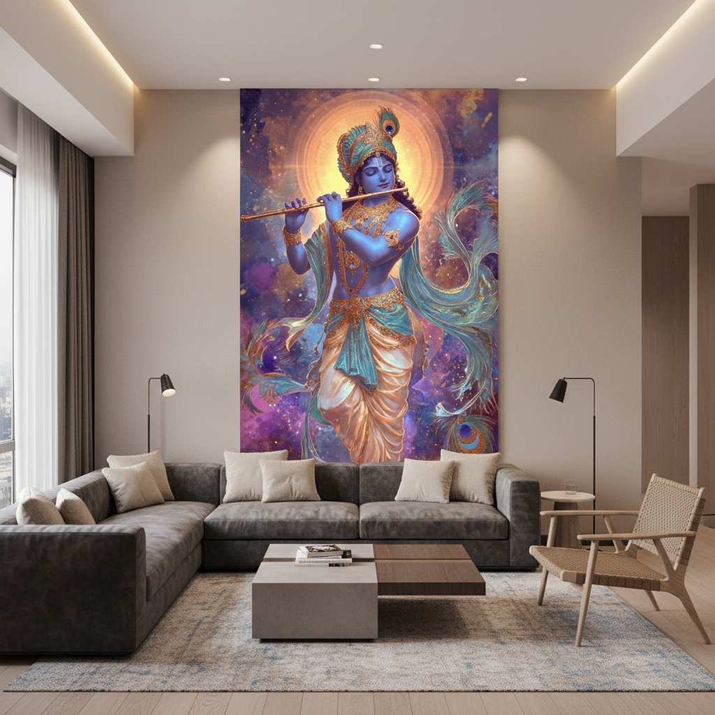 Lord Krishna With Flute Wall Art for Home & Office Decor | Art No. 856