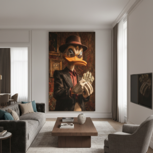 Charismatic Cartoon Duck Wall Art for Home & Office Decor | Art No. 780