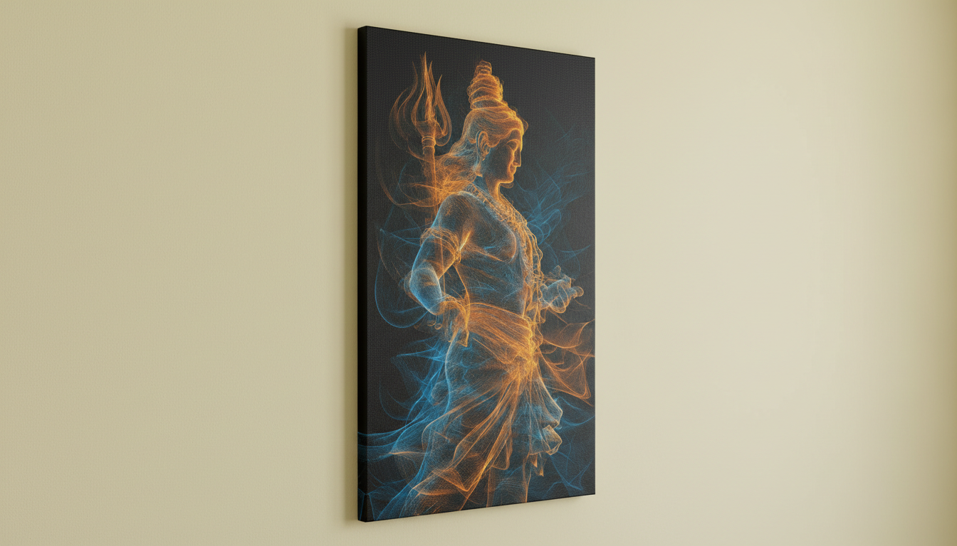 Lord Shiva Tandava Dance Abstract Wall Art for Home & Office Decor | Art No. 840 - Image 3