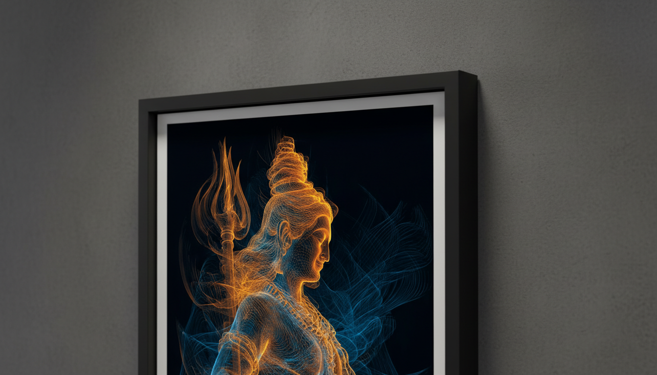 Lord Shiva Tandava Dance Abstract Wall Art for Home & Office Decor | Art No. 840 - Image 5