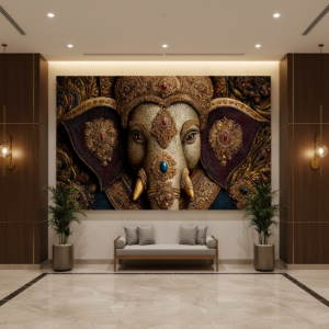 Tanjore Style Lord Ganesha Wall Art for Home & Office Decor | Art No. 901