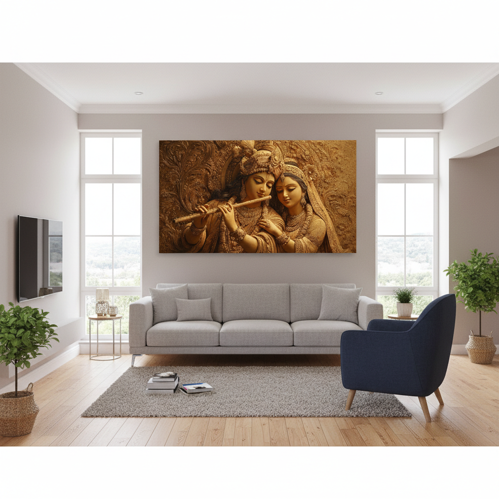 Divine Radha Krishna Love Wall Art for Home & Office Decor | Art No. 881 - Image 3