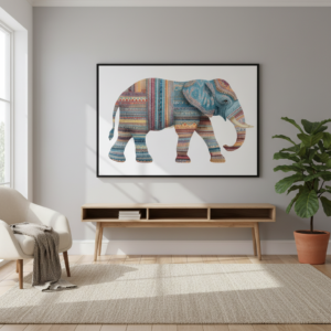 Indian Elephant Ethnic Wall Art for Home & Office Decor | Art No. 910