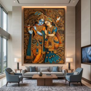 Radha Krishna Kerala Mural Wall Art for Home & Office Decor | Art No. 821