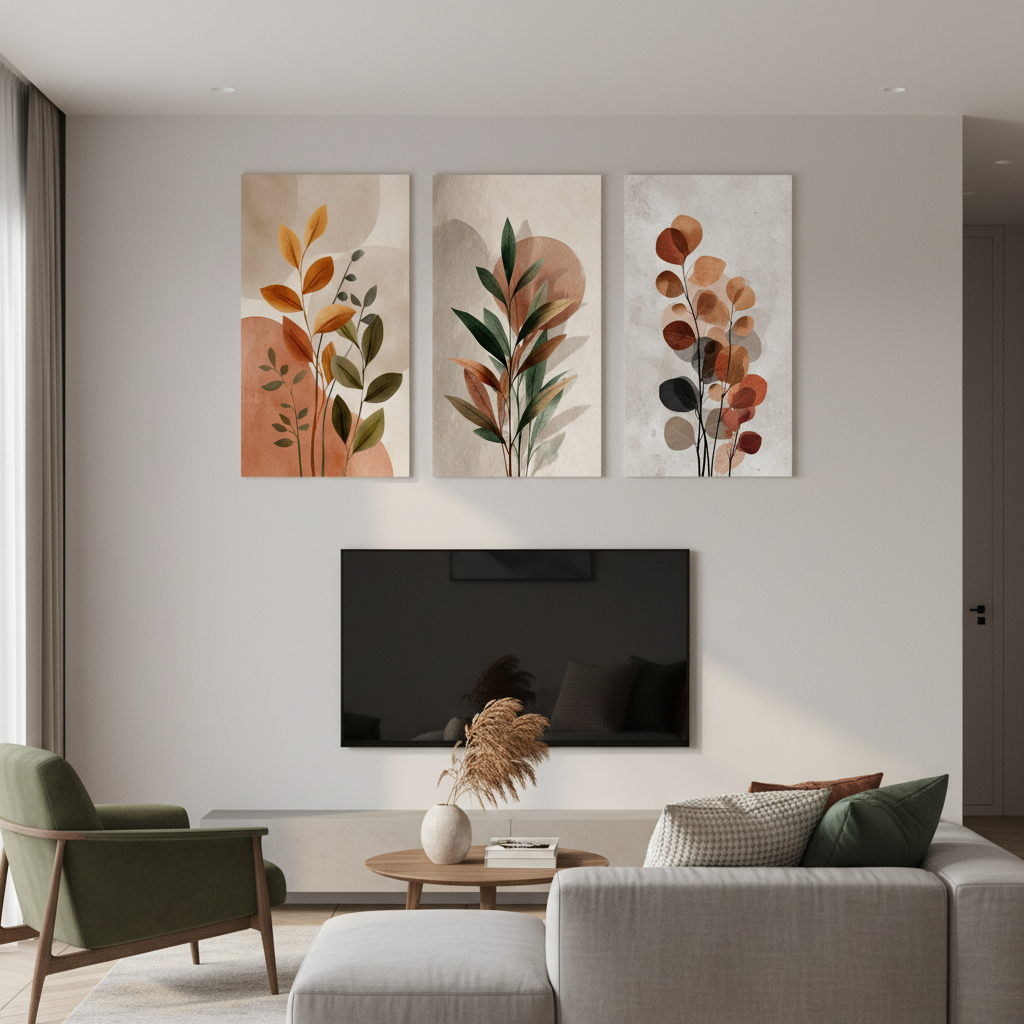 3 Panel Set Flower Boho Wall Art for Home & Office Decor | Art No. 933 - Image 4