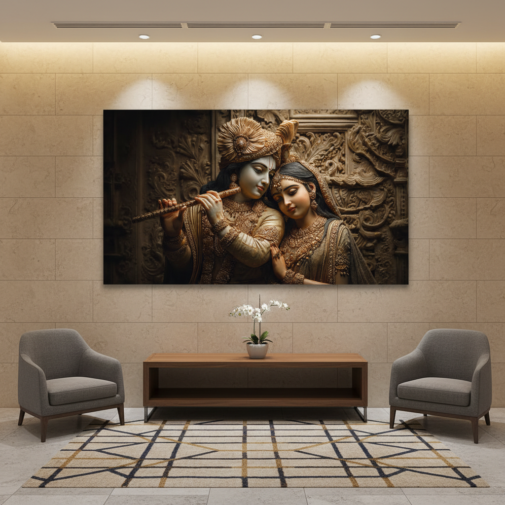 Divine Radha Krishna Love Wall Art for Home & Office Decor | Art No. 880 - Image 4
