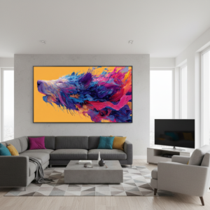 Aggressive Bear Face Abstract Wall Art for Home & Office Decor | Art No. 771