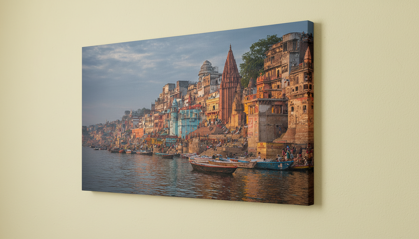 Famous Varanasi Ghat Vastu Wall Art for Home & Office Decor | Art No. 838 - Image 5