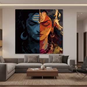 Half Lord Shiva Parvati Face Wall Art for Home & Office Decor | Art No. 841