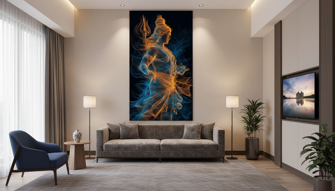 Lord Shiva Tandava Dance Abstract Wall Art for Home & Office Decor | Art No. 840