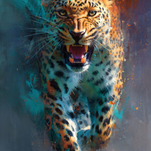 Aggressive Jaguar Abstract Wall Art for Home & Office Decor | Art No. 767