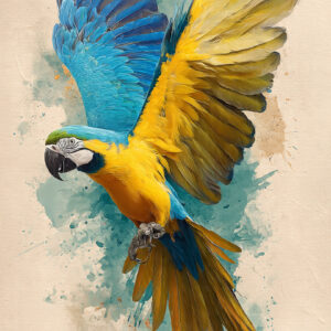 Colorful Tropical Parrot Abstract Wall Art for Home & Office Decor | Art No. 770