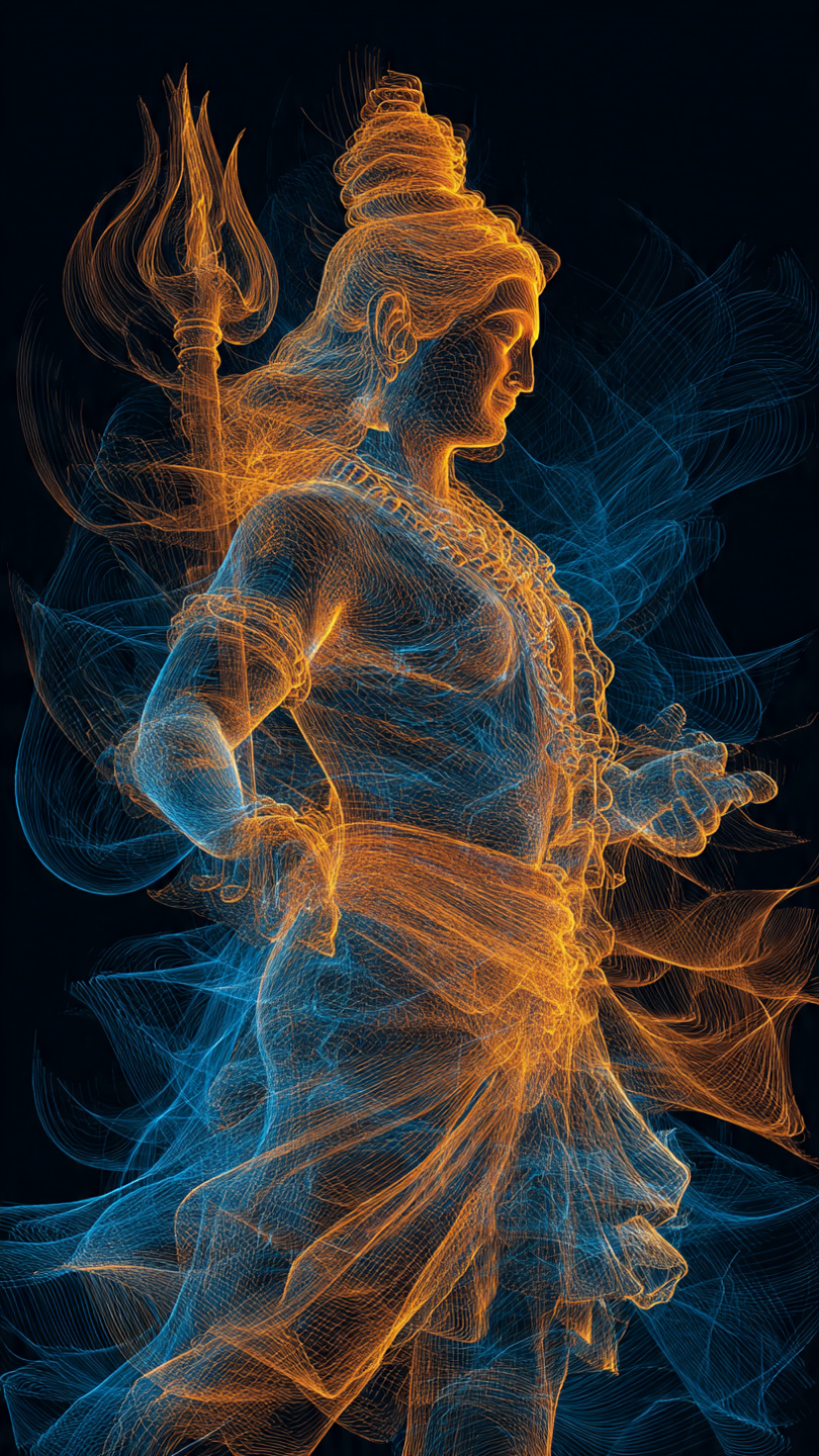 Lord Shiva Tandava Dance Abstract Wall Art for Home & Office Decor | Art No. 840 - Image 2