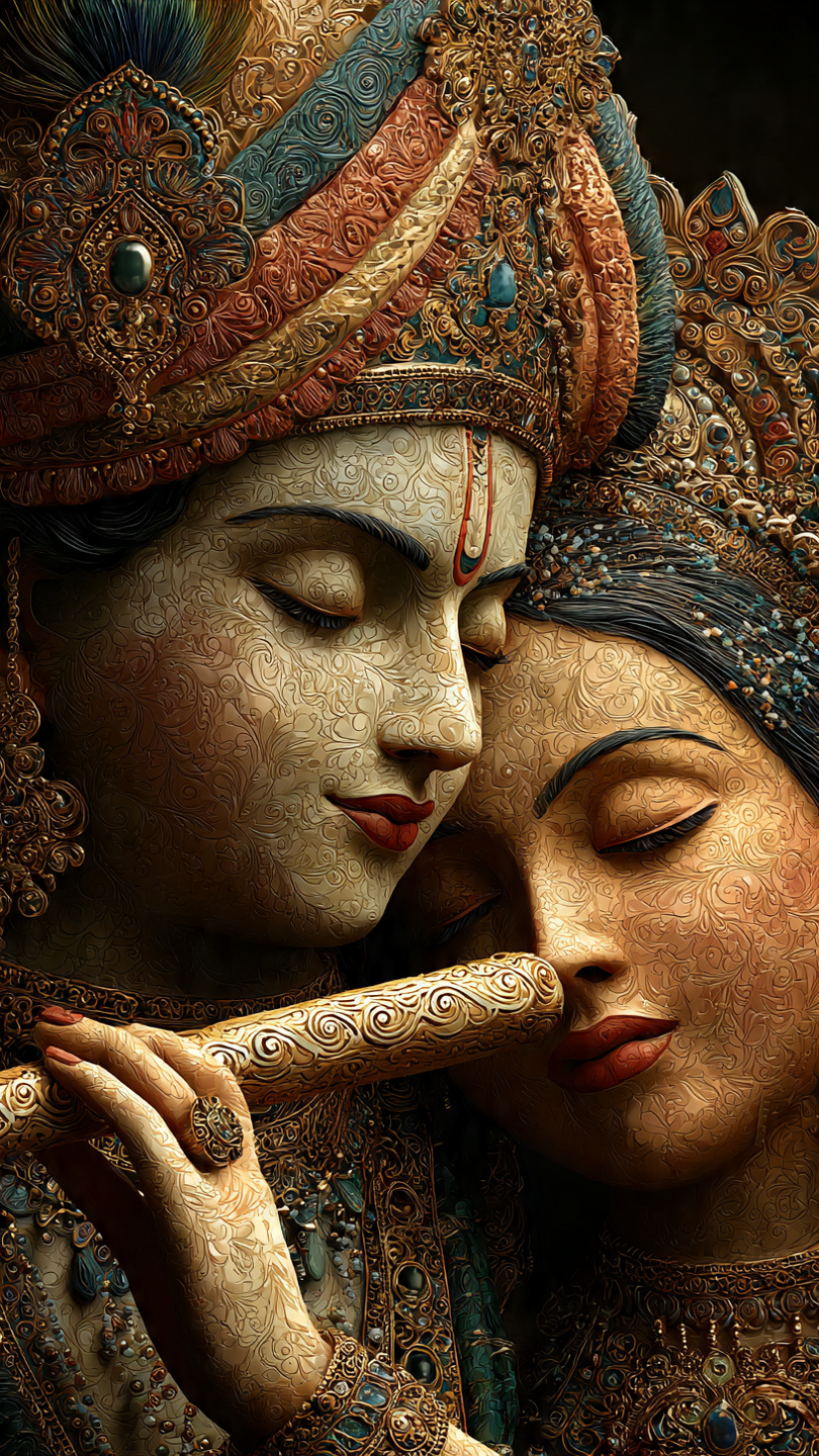 Radha Krishna With Flute Wall Art for Home & Office Decor | Art No. 853 - Image 2