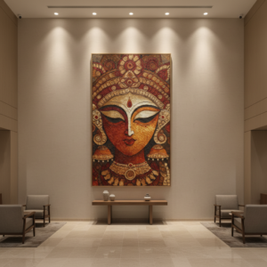 Calm Devi Indian Ethnic Durga Wall Art for Home & Office Decor | Art No. 968