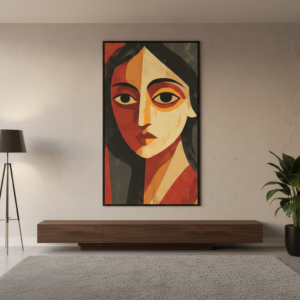 Kalighat Style Woman Face Wall Art for Home & Office Decor | Art No. 962
