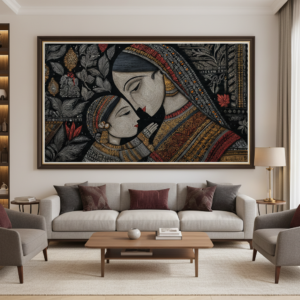 Mother and Child Madhubani Wall Art for Home Decor | Art No. 980