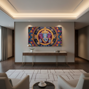 Lord Ganesha Madhubani Wall Art for Home & Office Decor | Art No. 974