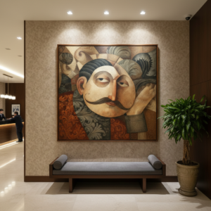 Indian Ethnic: Everyday Faces Kalighat Wall Art for Home & Office Decor | Art No. 958