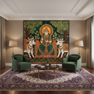 Shrinath Ji with Cows Pichwai Wall Art for Home Decor | Art No. 990