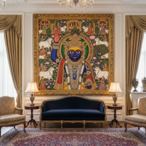 Shrinath Ji with Cows Pichwai Wall Art for Home Decor | Art No. 999