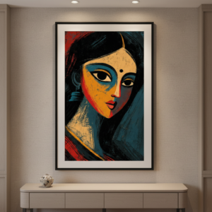 Kalighat Style Woman Face Wall Art for Home & Office Decor | Art No. 961