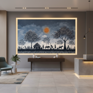 Indian Ethnic Daily Activity Warli Wall Art for Home & Office Decor | Art No. 950